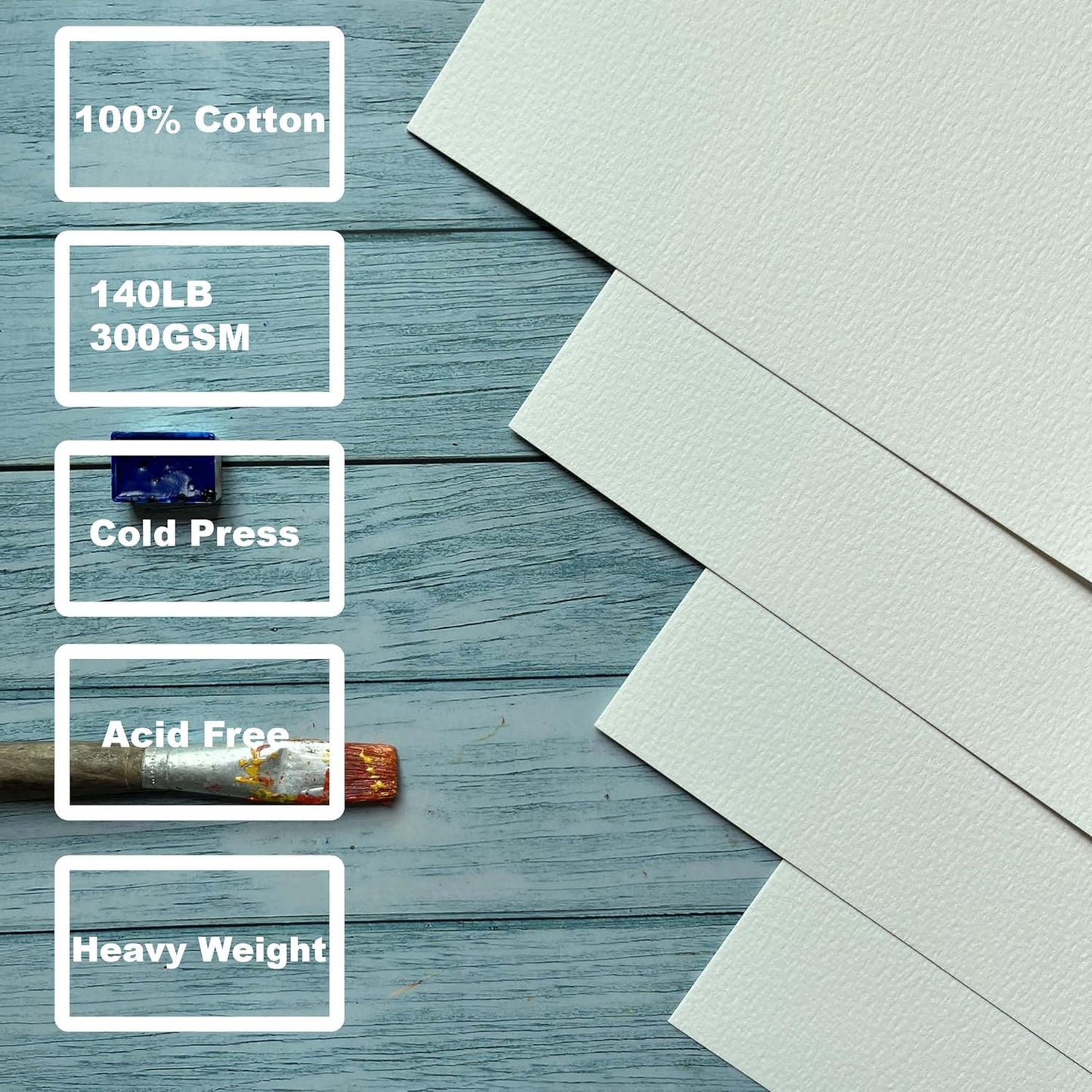 tumuarta Watercolor Sketchbook, 5x7.5, 140 LB, 300 GSM, 100% Cotton Paper, Cold Press, 24 Sheets, 48 Pages, Watercolor Journal for Use As Travel Sketch Book and Mixed Media Pad On The Go.5x7.5 Green