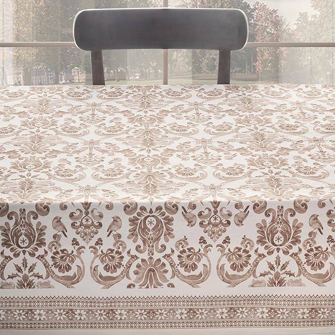 Maison d' Hermine Table Cloth Square Table 100% Cotton 54 x 54 Inches Fall Tablecloth Reusable Everyday Use for Thanksgiving Christmas Decorations Dining Farmhouse Party (Allure)