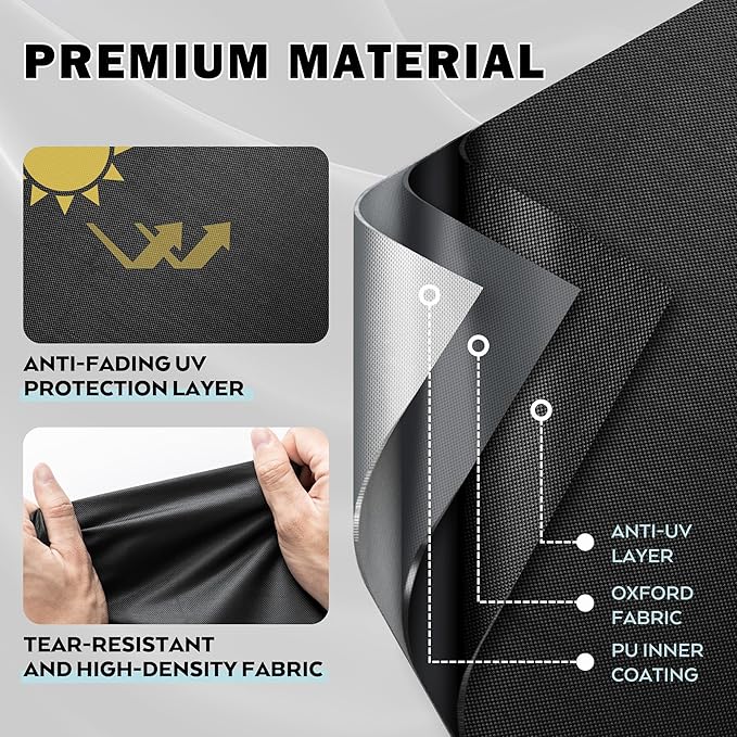 Rectangular Outdoor Table Cover Weatherproof, 64 Inch Patio Table Cover for Outdoor Dining Table, Waterproof Patio Furniture Cover for Outside Bar Table