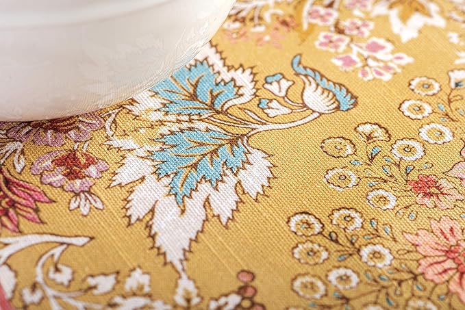 Maison d' Hermine Table Cloth Round Table 100% Cotton 63 Inches Tablecloth Reusable Decorative Everyday Use for Dining Room, Farmhouse, Home, Party, Festive & Wedding Spring Summer - Marquise