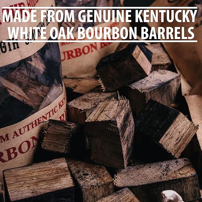 FOGO Super Premium Hardwood Lump Charcoal, Natural Large Sized Lump Charcoal, 17.6 Pound Bag and FOGO Barrel Proof Bourbon Barrel Blocks, 2 Pound Resealable Bag, Bundle