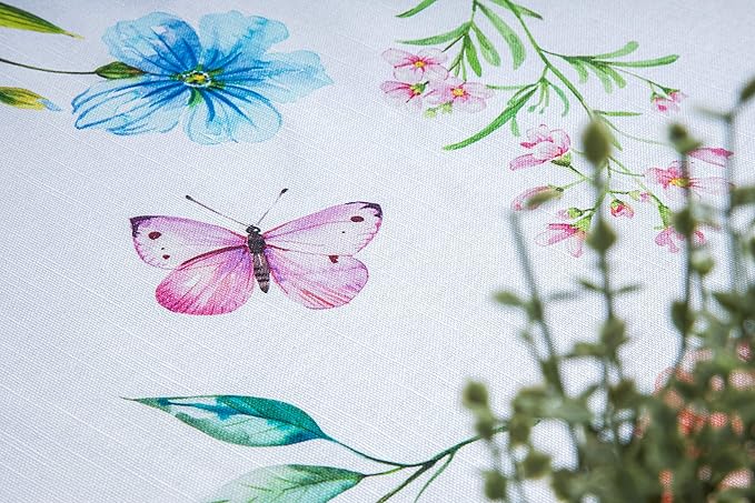 Maison d' Hermine Table Cloth Square Table 100% Cotton 54 x 54 Inches Tablecloth Reusable Decorative Everyday Use for Dining Room, Farmhouse, Home, Party, Festive & Wedding Spring Summer - Just Floral