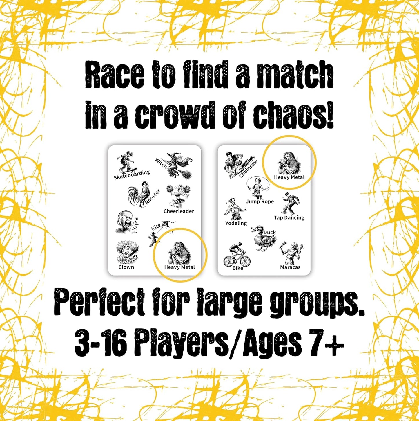 Match Mob – Fast-Paced 1-Minute Party Game for Large Groups – Hilarious Chaotic Charades – Quick & Easy Party Games for Adults, Teens & Kids – Ages 7+ for 3-16+ Players