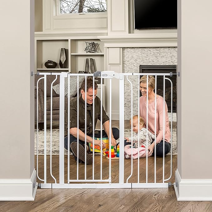 Regalo Safety Extra Wide & Tall Baby Gate for Doorways & Bottom of Stairs, Pressure Mount Safety Gate for Babies, Toddlers & Pets, Tested & Safe for 30 Years, American Designed, Family Owned