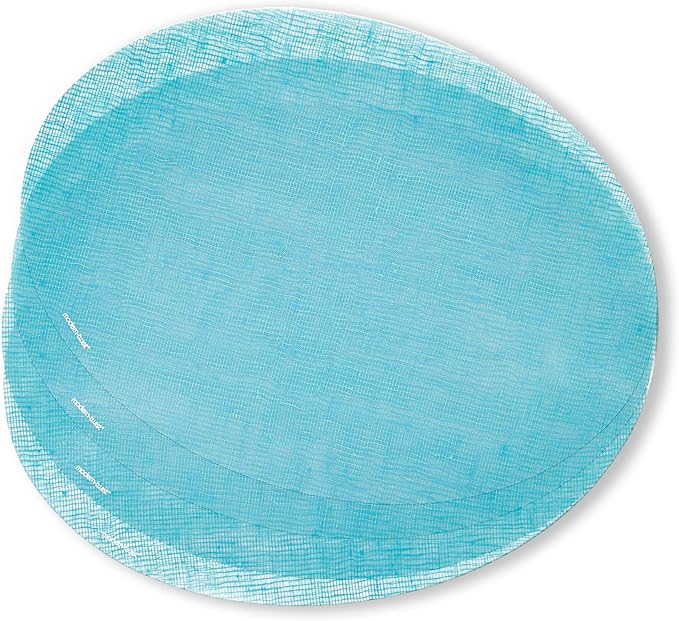 Modern Twist Placemat 100% Food-Grade Silicone, Oval, Waterproof and Reusable, Linen – Seafoam
