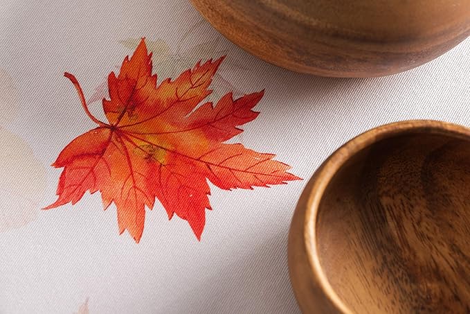 Maison d' Hermine Table Cloth Round Table 100% Cotton 69 Inches Fall Tablecloth Reusable Everyday Use for Thanksgiving Christmas Decorations Dining Farmhouse Party (Amarante)