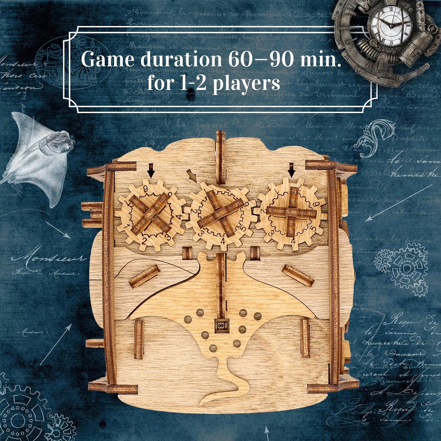 iDventure Cluebox - Captain's Nemo Nautilus - Escape Room Game - Puzzle Box - Sequential 3D Puzzle for Adults - Brain Teaser - Birthday Gift Gadget for Men and Women - Money Box