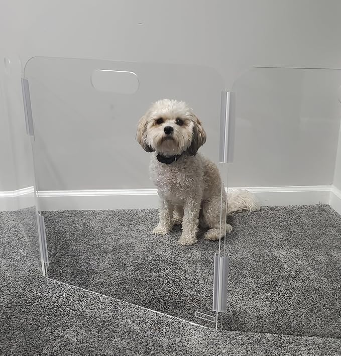 Pet Barrier (3-Panel) | Free-Standing Pet Gate | Foldable | Protect Your Indoor Living Spaces, Decorations, and Important Items from Pets | Made in The USA