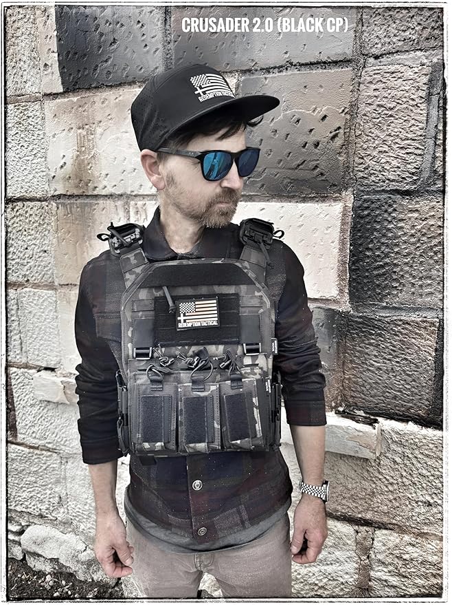 Redemption Crusader 2.0 Molle Quick Release Buckles Airsoft Vest With Adjustable Size Sides And Triple Pouch