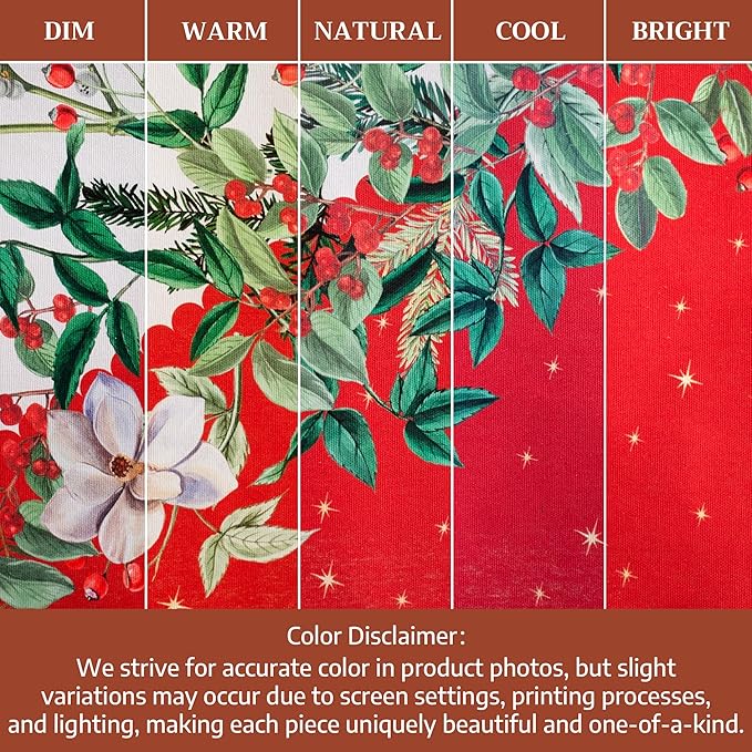 Maison d' Hermine Table Cloth Rectangle Table 100% Cotton 70 x 108 Inches Fall Tablecloth Reusable Everyday Use for Thanksgiving Christmas Decorations Dining Farmhouse Party (Noel)