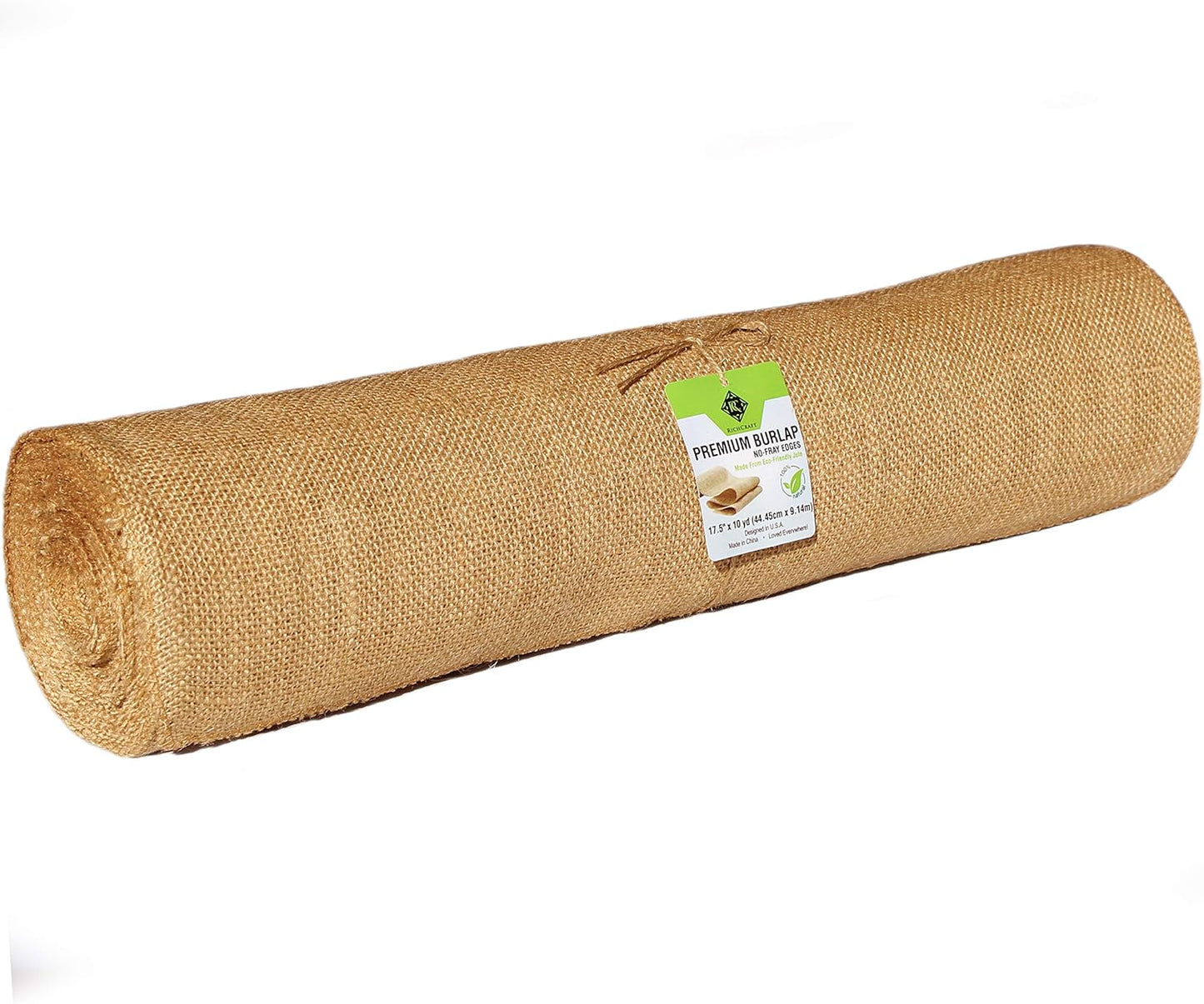 18" x 10yd NO-FRAY Burlap Roll ~ 3-5 Table Runners ~ (Actual Width: 17.5" Wide) ~ Natural Long Fabric with Finished Edges. Perfect for Weddings, Placemat, Crafts. Decorate Without The Mess!