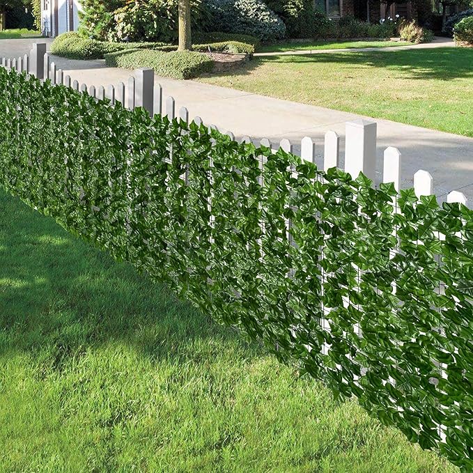 DearHouse Artificial Ivy Privacy Fence, 118x59in Artificial Hedges Fence and Faux Ivy Vine Leaf Decoration for Outdoor Garden Decor