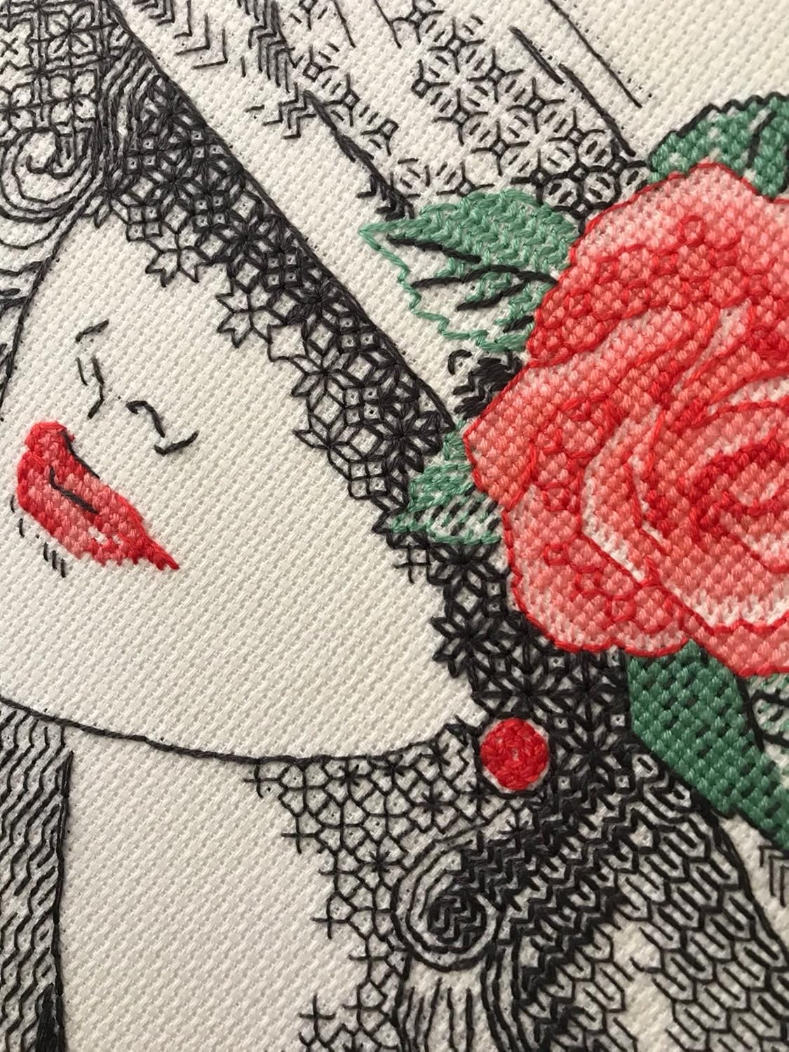 RIOLIS - Mysterious Rose 1887, Cross Stitch Kits 8¼" x 11¾", Cross Stitch Kits for Beginners & Advanced, Crossstitching Kit Adult, Embroidery Counted Stitching Kit