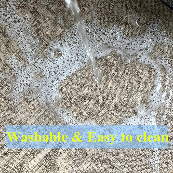 WAZAIGUR Washable Wipeable Waterproof Heat Resistant Faux Leather Placemats Set of 6,PU Palce Mats for Indoor and Outdoor,Easy to Clean Table Mats,Gray-White