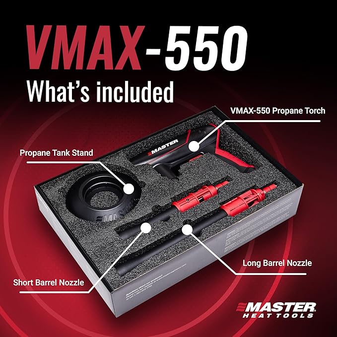 MASTER APPLIANCE VMAX-550 2-in-1 Propane Torch - High Powered Grill Gun & Fire Pit Starter - Self-Igniting Flame for BBQ's, Charcoal, Campfires & Sous Vide - Pro Grade Design, Engineered in USA