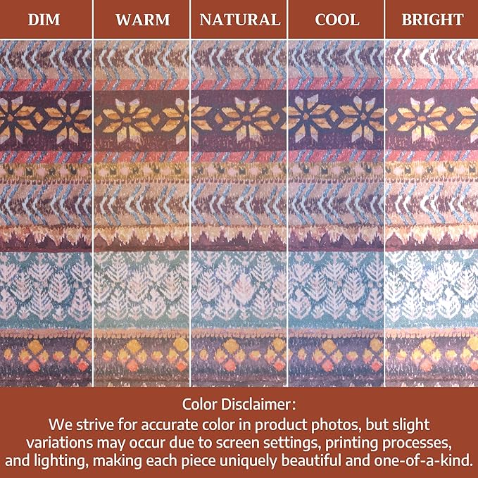 Maison d' Hermine Table Cloth Rectangle Table 100% Cotton 54 x 72 Inches Fall Tablecloth Reusable Everyday Use for Thanksgiving Christmas Decorations Dining Farmhouse Party (Fair Isle)