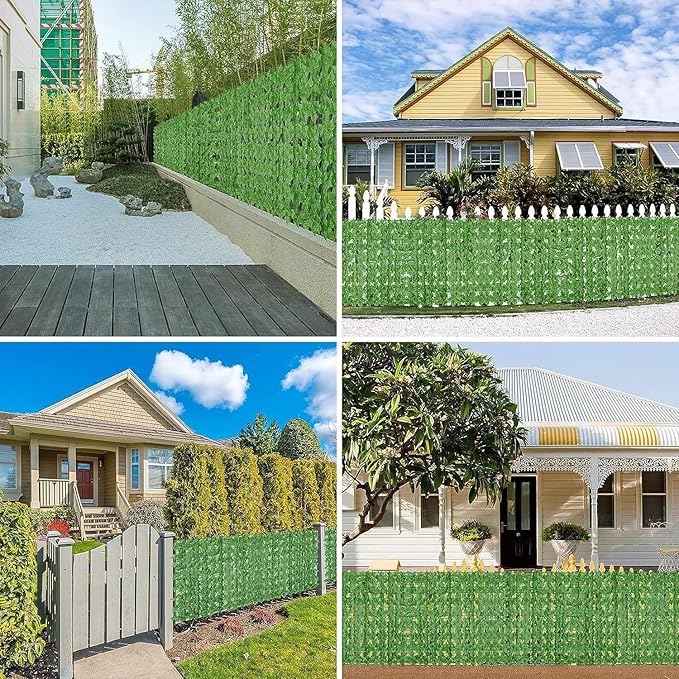Artificial Ivy Privacy Fence Wall Screen,160x60 in UV-Anti Faux Greenery Backdrop Ivy Vine Leaf Hedges Fence Panels for Patio, Balcony, Garden, Backyard Indoor Outdoor Green Wall Decor