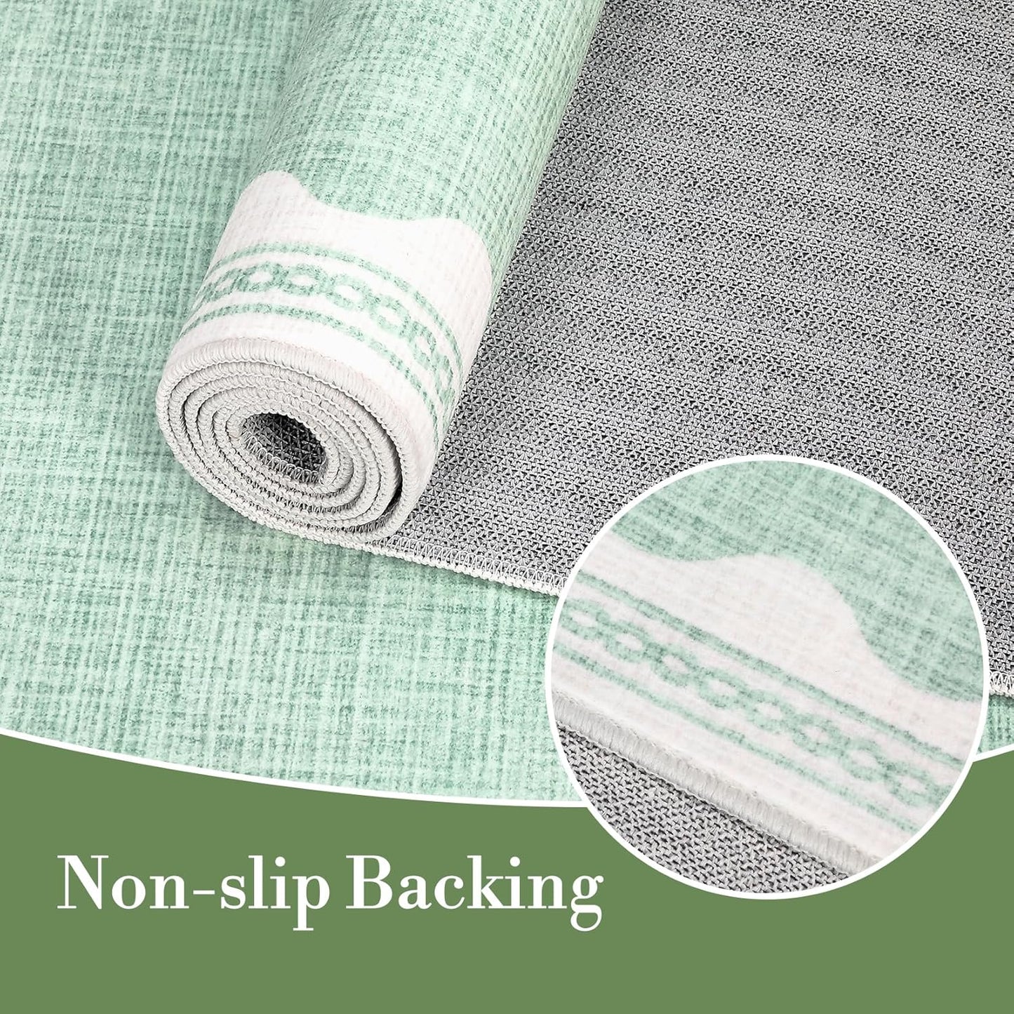 Scalloped Rug 2x3 Rugs for Entryway, Solid Green Rug Small Area Rugs Non Slip Scalloped Bath Mat, Washable Front Door Mat Indoor Entrance,Soft Girls Nursery Dorm Carpet for Bedroom Kitchen