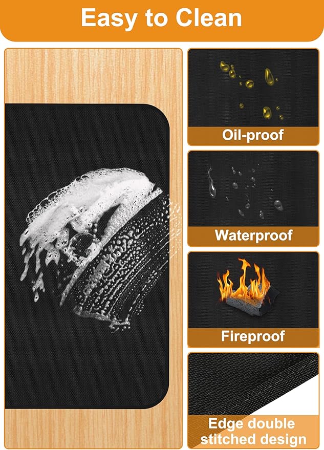 24 x18 inches Tabletop Grill Mat for Outdoor, Countertop Heat Resistant Fire Pit Mat for Solo Stove, Fireproof & Waterproof & Oil Proof