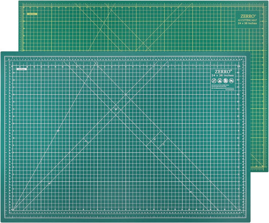 ZERRO Self Healing Cutting Mat 24" x 36", Professional Double Sided Durable Non-Slip Rotary Mat for Scrapbooking, Fabric, Quilting, Sewing-3mm Thick (A1)