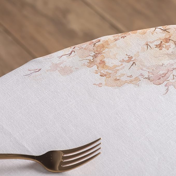 Maison d' Hermine Table Cloth Round Table 100% Cotton 69 Inches Fall Tablecloth Reusable Everyday Use for Thanksgiving Christmas Decorations Dining Farmhouse Party (Giving Thanks)