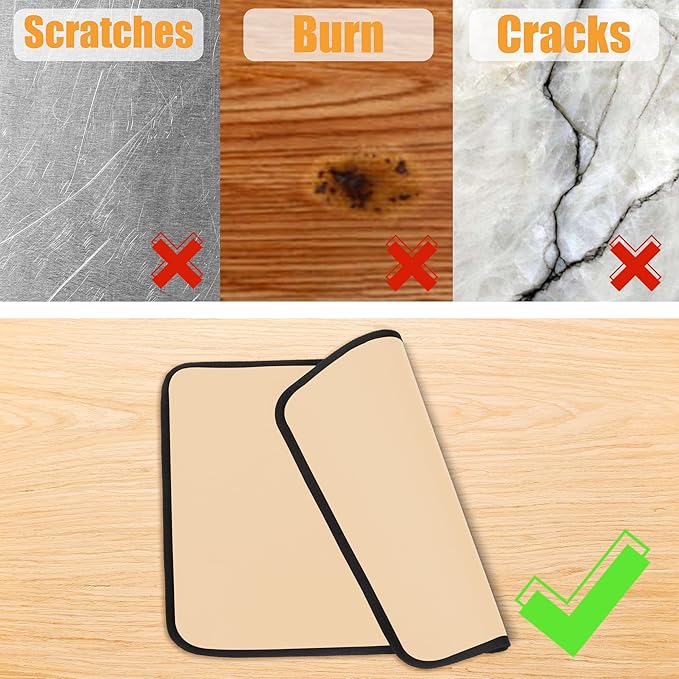 Khaki 24x36 Inchs Heat Resistant Mat for Outdoor Grill Table,Fireproof Under Blackstone Griddle BBQ Mat,Air Fryer Mat,Indoor Fireplace Mat, Protect Your Table and Outdoor Grill Table（0.04in Thickness）