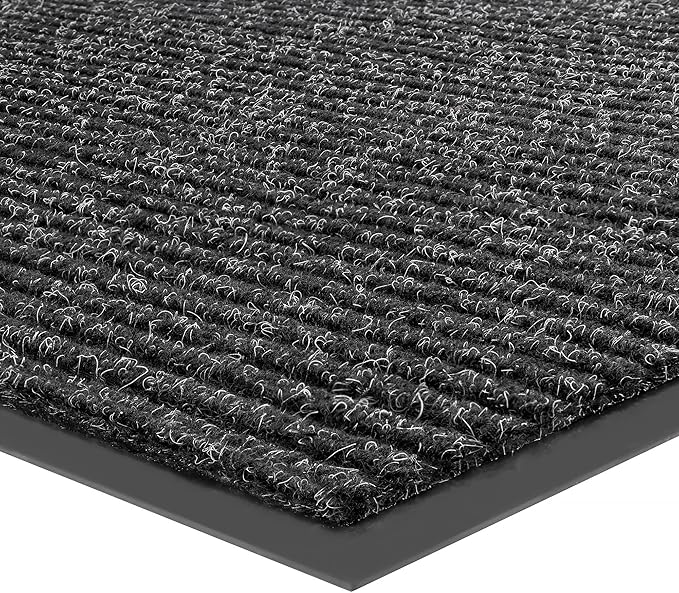 Front Door Mat, Heavy Duty Indoor Outdoor Doormat for Entryway, 96" x 48" Low Profile Outdoor Mats for Home Entrance, Stain and Fade Resistant Welcome Mat for High Traffic Area, Black