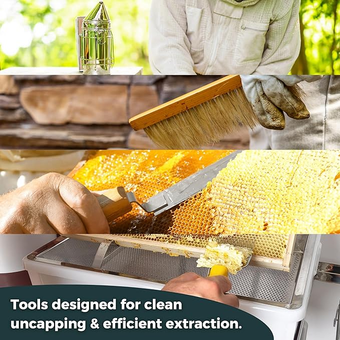 SunVara Bee Keeping Starter Kit Beekeeping Supplies, Bee Keeping Supplies-All Beekeeping Tools Bee Supplies and Equipment, Honey Bee Hive Starter Kit Tools Beekeeping Bee Smoker for Beekeeping
