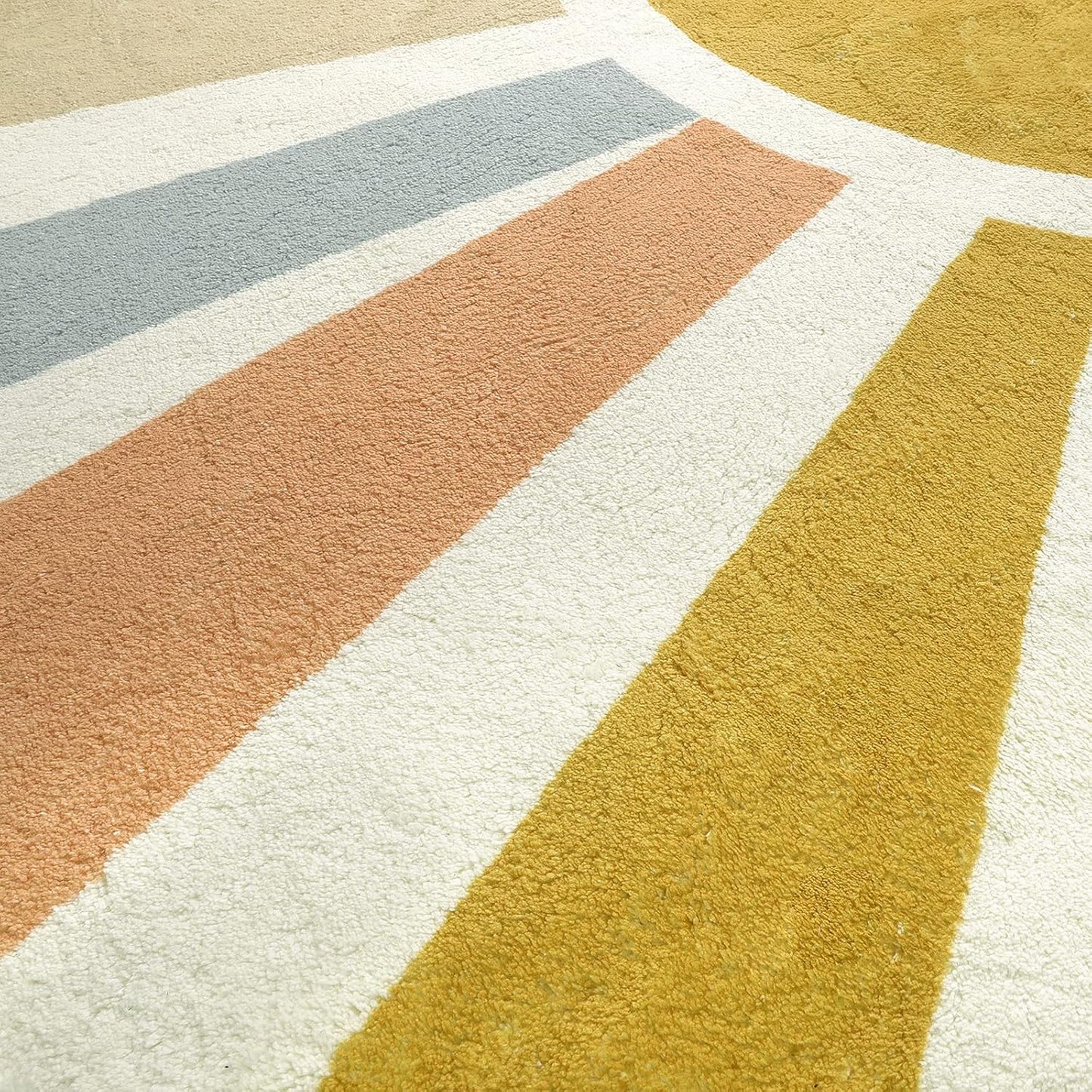 STARUIA Boho Round Rug 4 Ft Washable Area Rug for Kids Room, Colorful Sun Circle Rug for Playroom, Non-Slip Circular Office Carpet Soft Rainbow Rug for Bedroom Reading Corner Dorm