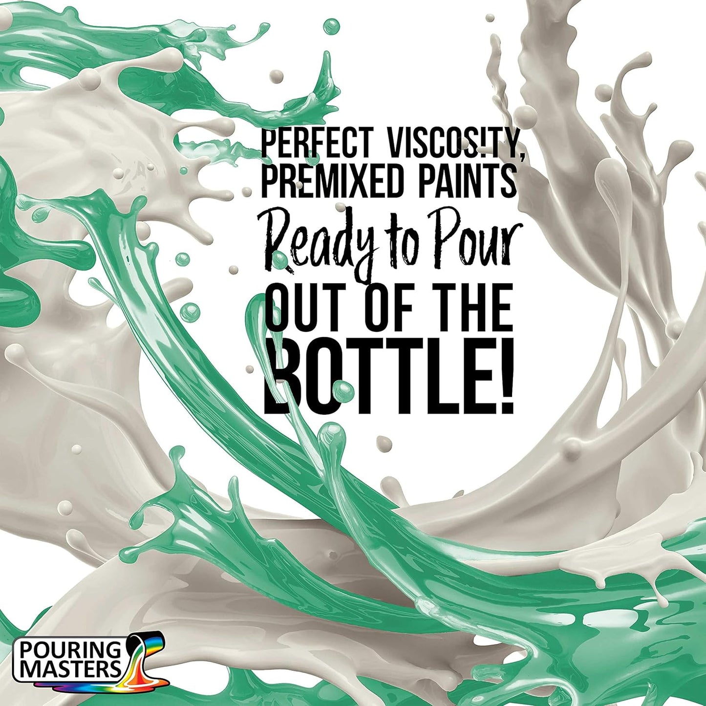 POURING MASTERS Seaglass Green Acrylic Ready to Pour Pouring Paint - Premium 8-Ounce Pre-Mixed Water-Based - for Canvas, Wood, Paper, Crafts, Tile, Rocks and More