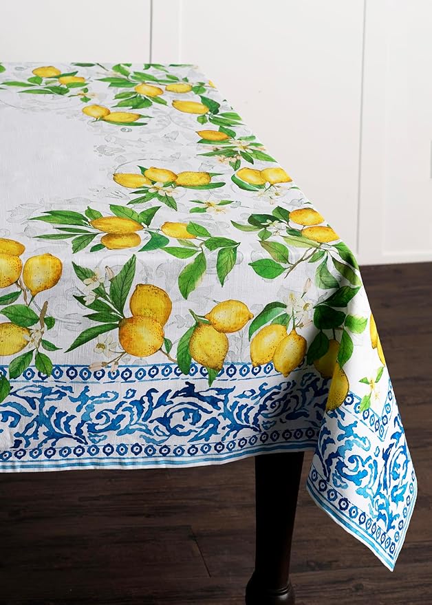Maison d' Hermine Table Cloth Rectangle Table 100% Cotton 70 x 140 Inches Tablecloth Reusable Decorative Everyday Use for Dining Room, Farmhouse, Home, Party, Festive & Wedding Spring Summer - Cedrat