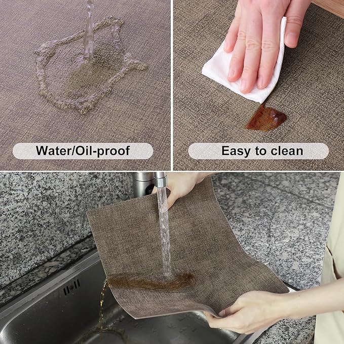Homaxy Faux Leather Heat Resistant Placemats for Dining Table Set of 4, Waterproof Wipeable Washable PU Table Mats, Easy to Clean Anti-Slip Place Mats, 11.8" x 17", Dark Brown