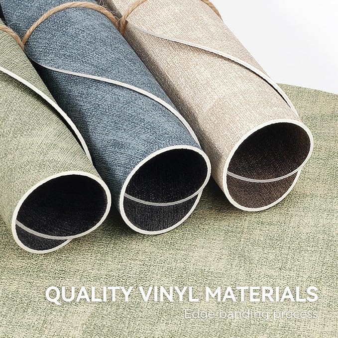 13" Round Placemats Set of 6, NCUE Dual-Sided Faux Leather Heat Resistant Table Mats, Waterproof Oilproof Washable Protective Table Placemats with Coaster, Wipeable Vinyl for Indoor & Outdoor Use