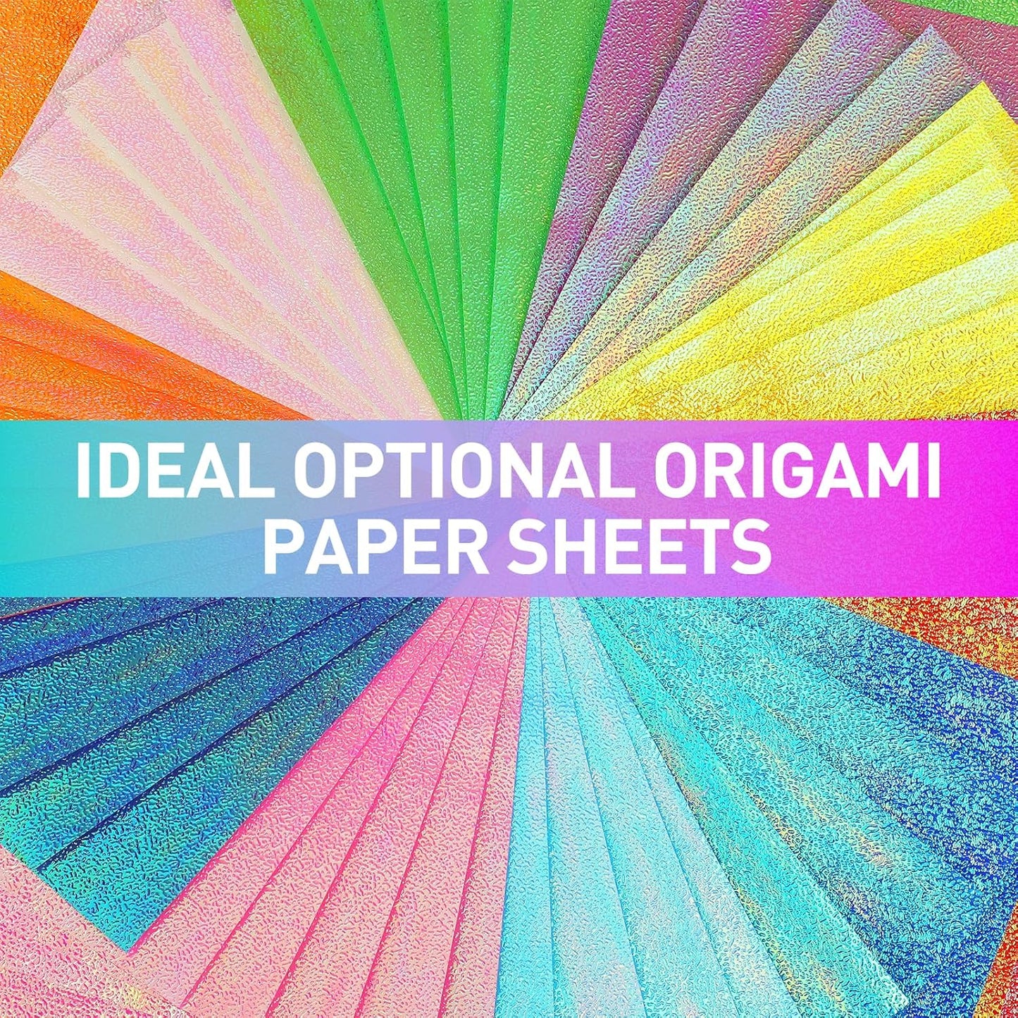 Glitter Origami Paper: 100 Sheets 10 Colors Shiny Iridescent Paper - 6 Inch Square Colored Paper for DIY Decoration, Scrapbook Decor, Folding Crafts, Arts and Crafts Projects