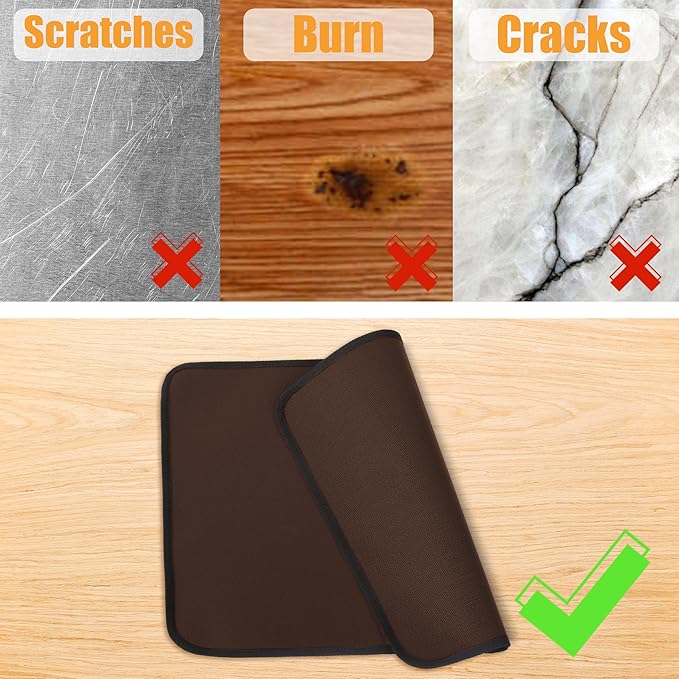 Coffee 25x19.5 Inches Heat Resistant Blackstone Griddle Mat, Air Fryer & Indoor Fireplace Protector (0.04in Thickness)