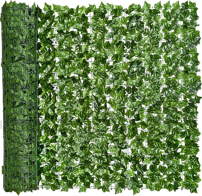 DearHouse Artificial Ivy Privacy Fence - 197x39.4in Artificial Hedges Fence and Faux Ivy Vine Leaf Decoration for Outdoor Indoor Garden Decor