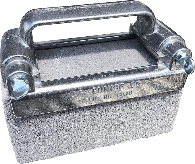 Grillmaster Combo - 2 x Grill Cleaning Pumice Bricks + Aluminum Brick Holder, Clean Restaurant Flat Top Grills or Griddles, Remove Carbon and Grease Without Chemicals