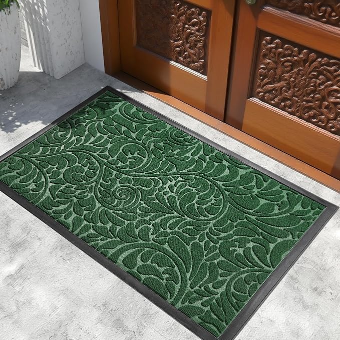 Yimobra Extra Large Door Mat 60x36, Waterproof Sturdy Outdoor Mats for Front Door, Heavy Duty Non-Slip Doormat for Garage Patio Entryway Indoor, Easy Clean, Green