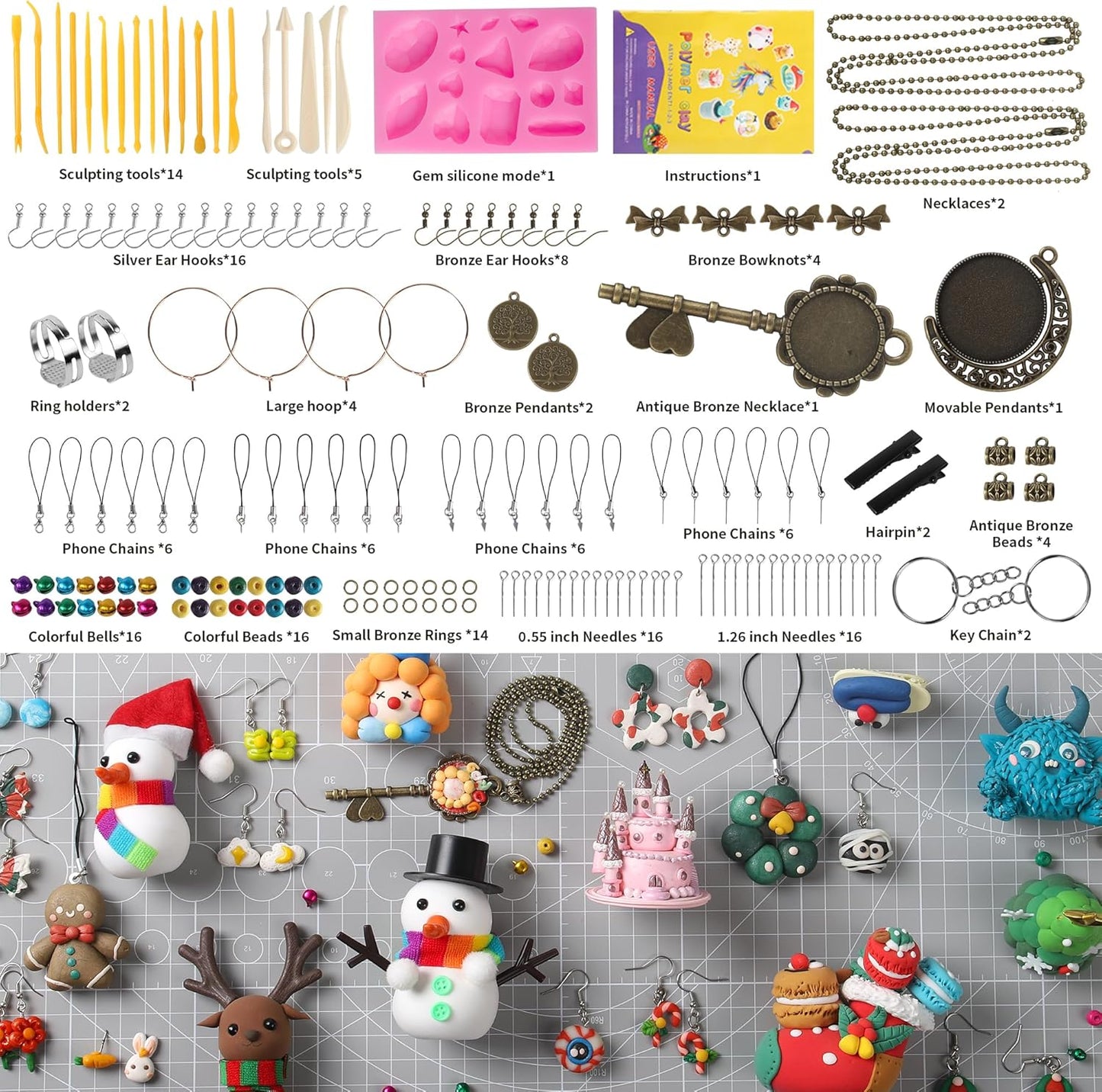 Polymer Clay 85 Colors, Modeling Clay for Kids, Oven Bake Molding Clay Kit,DIY Starter Kits with Sculpting Tools and Accessories, Art and Craft Gifts for Kids and Adults.