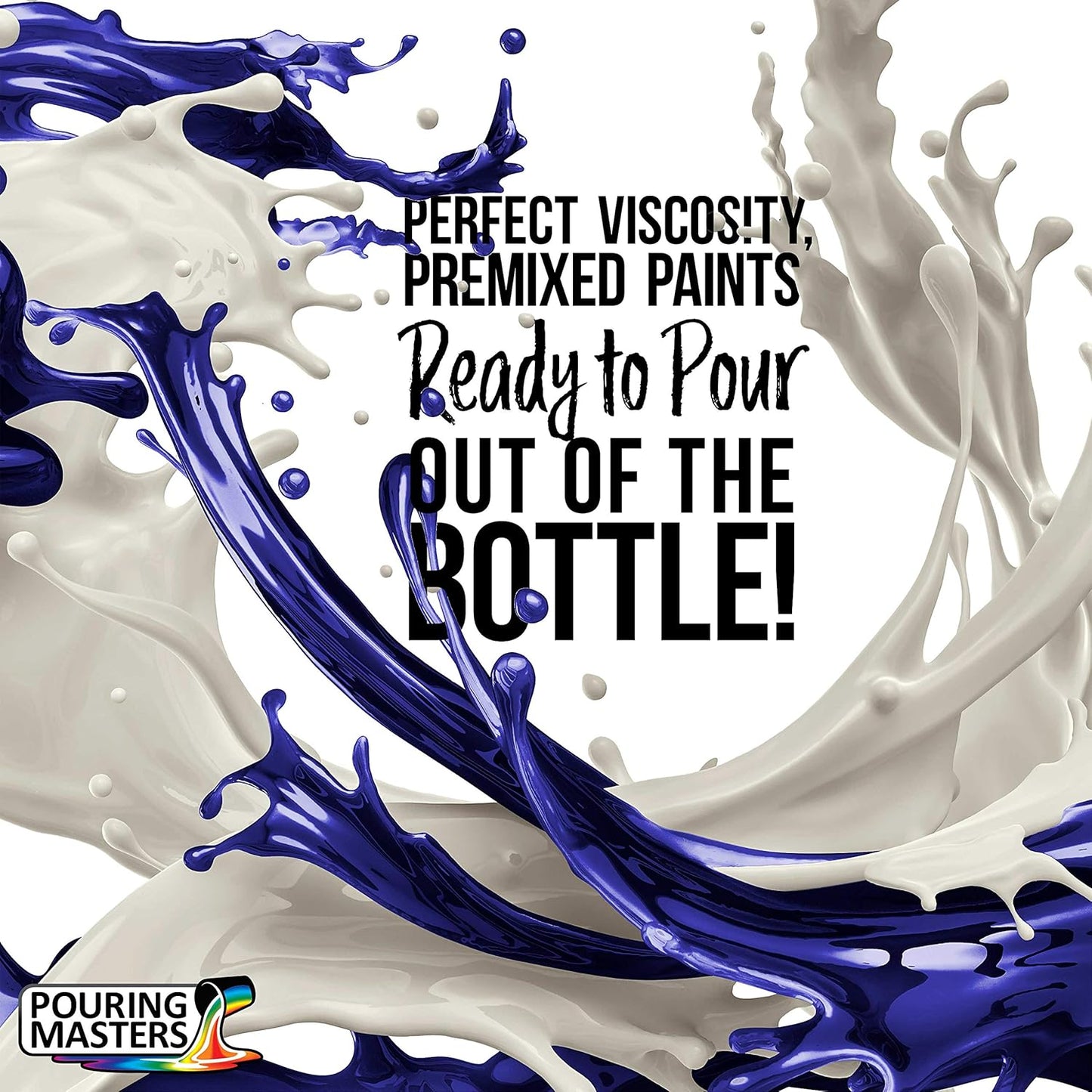 POURING MASTERS Ultramarine Blue Acrylic Ready to Pour Pouring Paint - Premium 8-Ounce Pre-Mixed Water-Based - for Canvas, Wood, Paper, Crafts, Tile, Rocks and More