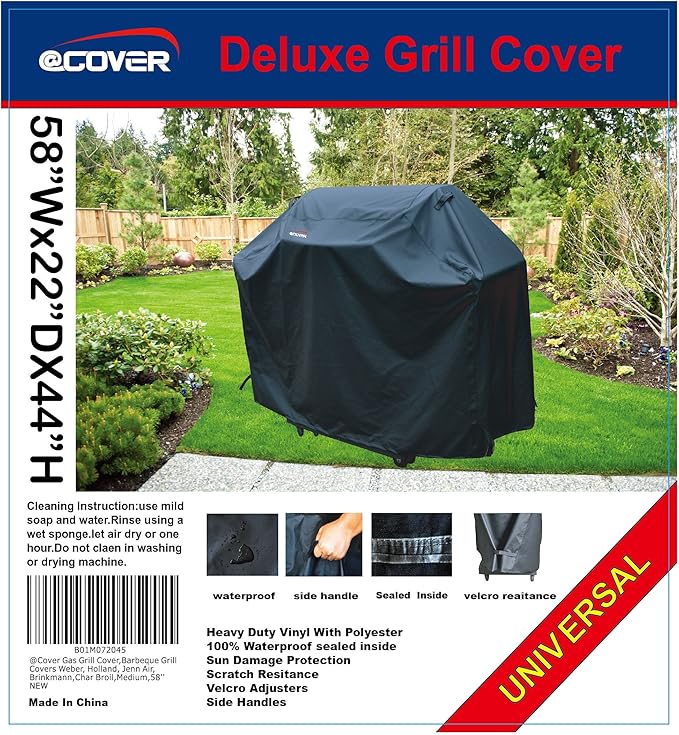 Grill Cover, Heavy Duty Waterproof Barbeque Grill Covers Fits Weber, Holland, Jenn Air, Brinkman, Char Broil, Medium