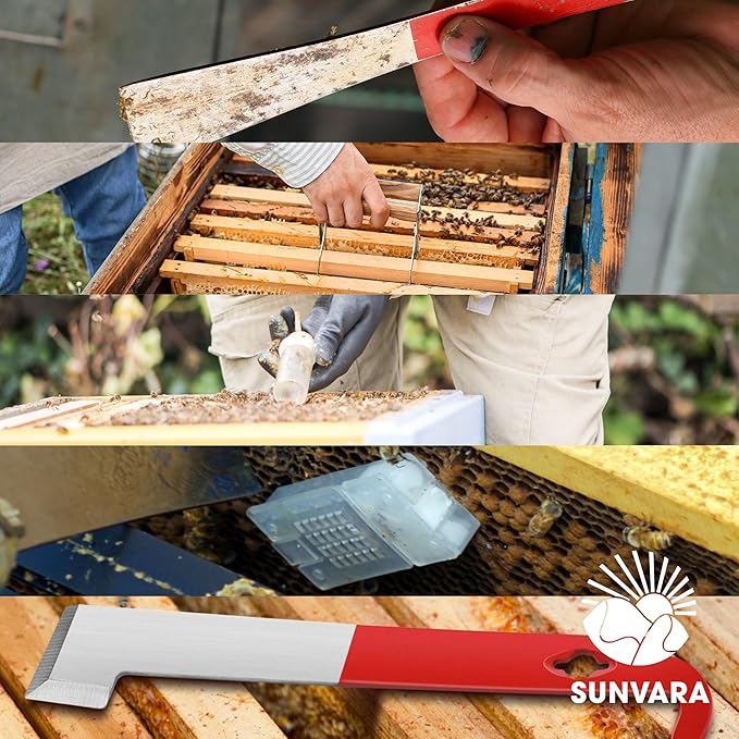 SunVara Bee Keeping Starter Kit Beekeeping Supplies, Bee Keeping Supplies-All Beekeeping Tools Bee Supplies and Equipment, Honey Bee Hive Starter Kit Tools Beekeeping Bee Smoker for Beekeeping