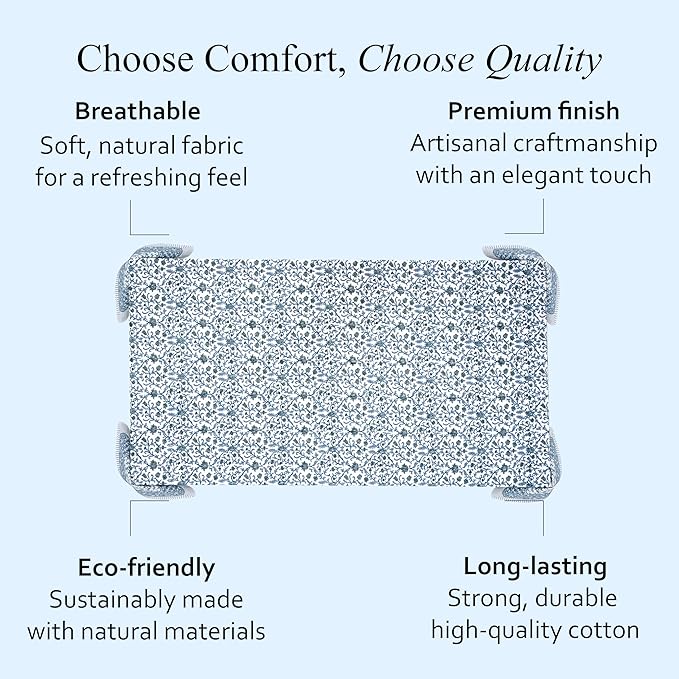 CPC Ocean Vine Tablecloth 100% Cotton 72x140 Inch Indian Block Print Rectangle Table Cover, Table Cloth for Gifting in Weddings, Halloween, Fall, Christmas, Thanksgiving