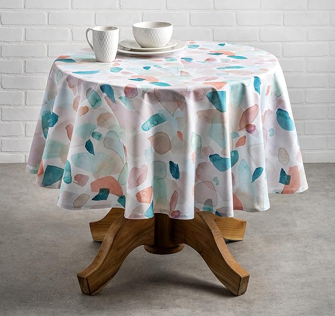 Maison d' Hermine Table Cloth Round Table 100% Cotton 69 Inches Tablecloth Reusable Decorative Everyday Use for Dining Room, Farmhouse, Home, Party, Festive & Wedding Spring Summer - Summer Picnic