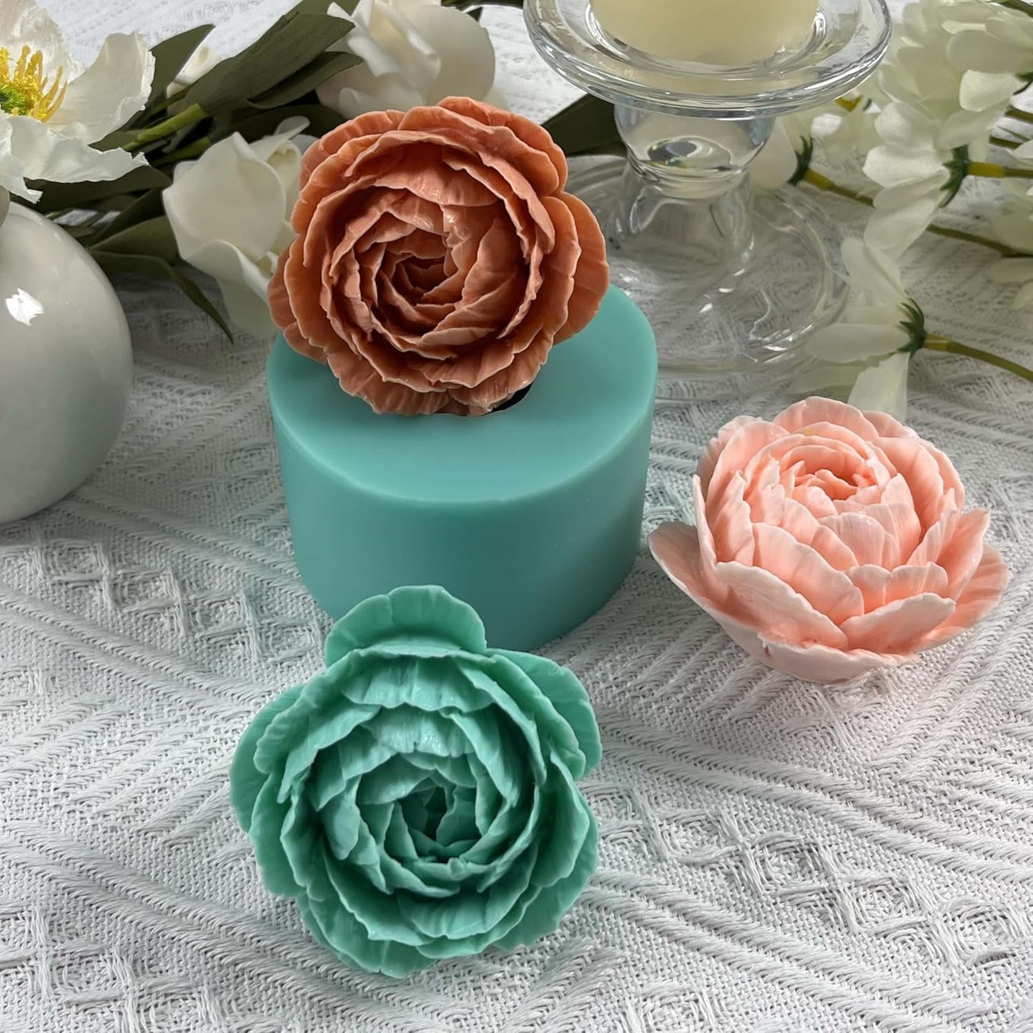 Blossom 3D Flower Crystal Epoxy Mold, Flower Resin Silicone Molds, Decorated Soap Candle Wax, Aroma Plaster Diffuser,Chocolate Mousse Cake Mold Mould