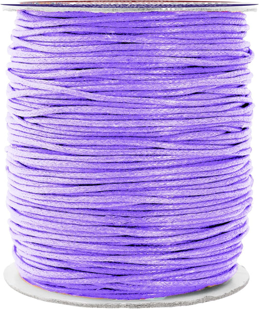 Mandala Crafts 1.5mm 109 Yards Lavender Cotton Waxed Cord for Jewelry Making Bracelet Cord Waxed String - Beading String Thread Jewelry Cords for Necklaces String