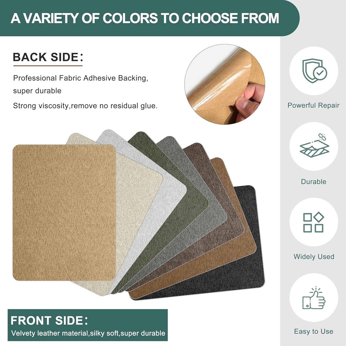 Azobur Couch Patch Repair Fabric,Microfiber Fabric, Self-Adhesive, for Sofa Repair and Upholstery, 2 Pieces, 9.5 x 11 inches (Light Brown)