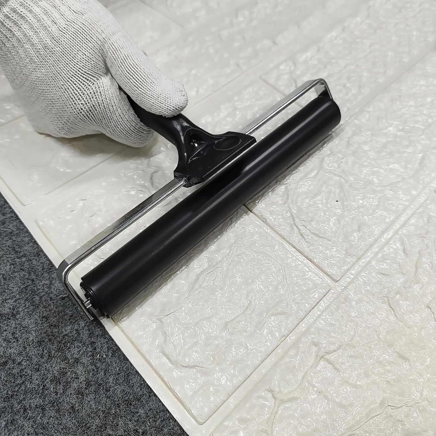 Printmaking Brayers，Rubber Roller, Brayer Ideal for Anti Skid Tape Construction Tools, Print, Ink and Stamping Tools,Crafting, Hard Rubber Roller Brayers, Vinyl Roller Ink Paint Brush (7.9in)