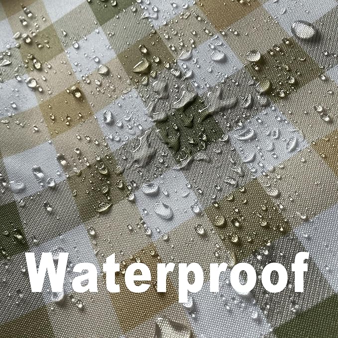 Classic Gingham Plaid Tablecloth Fabric - Rectangular 58x102 Inch Water Resistant Checked Table Cloth for Indoor/Outdoor Use - Table Cover for Kitchen, Picnics, Gardens, and Parties