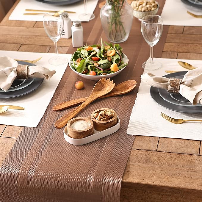 DII PVC Tabletop Collection Woven Indoor/Outdoor, Table Runner, 14x72, Cinnamon